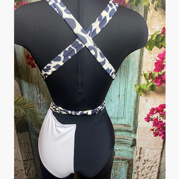 NWOT Leopard belt one piece bikini high waist - Picture 6 of 6